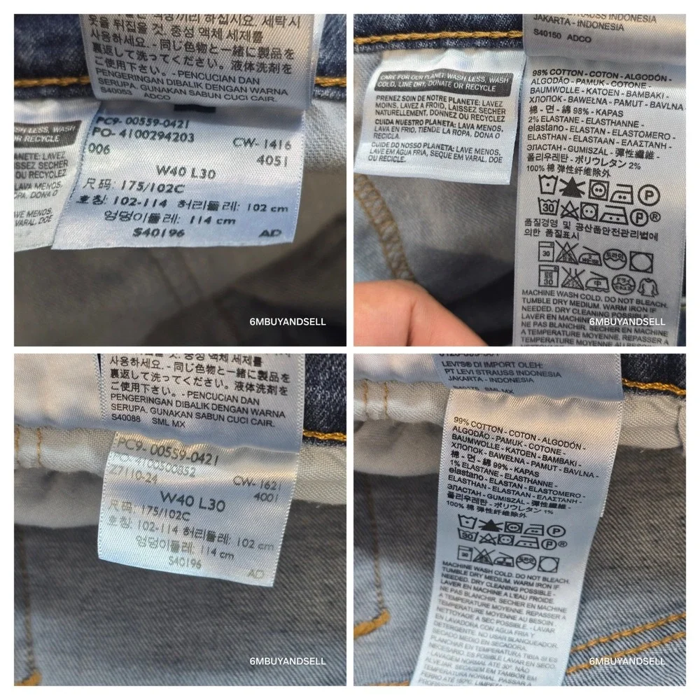 Levi's 559‎ Relaxed Straight Jeans 40x30 Medium Wash Lot of 2